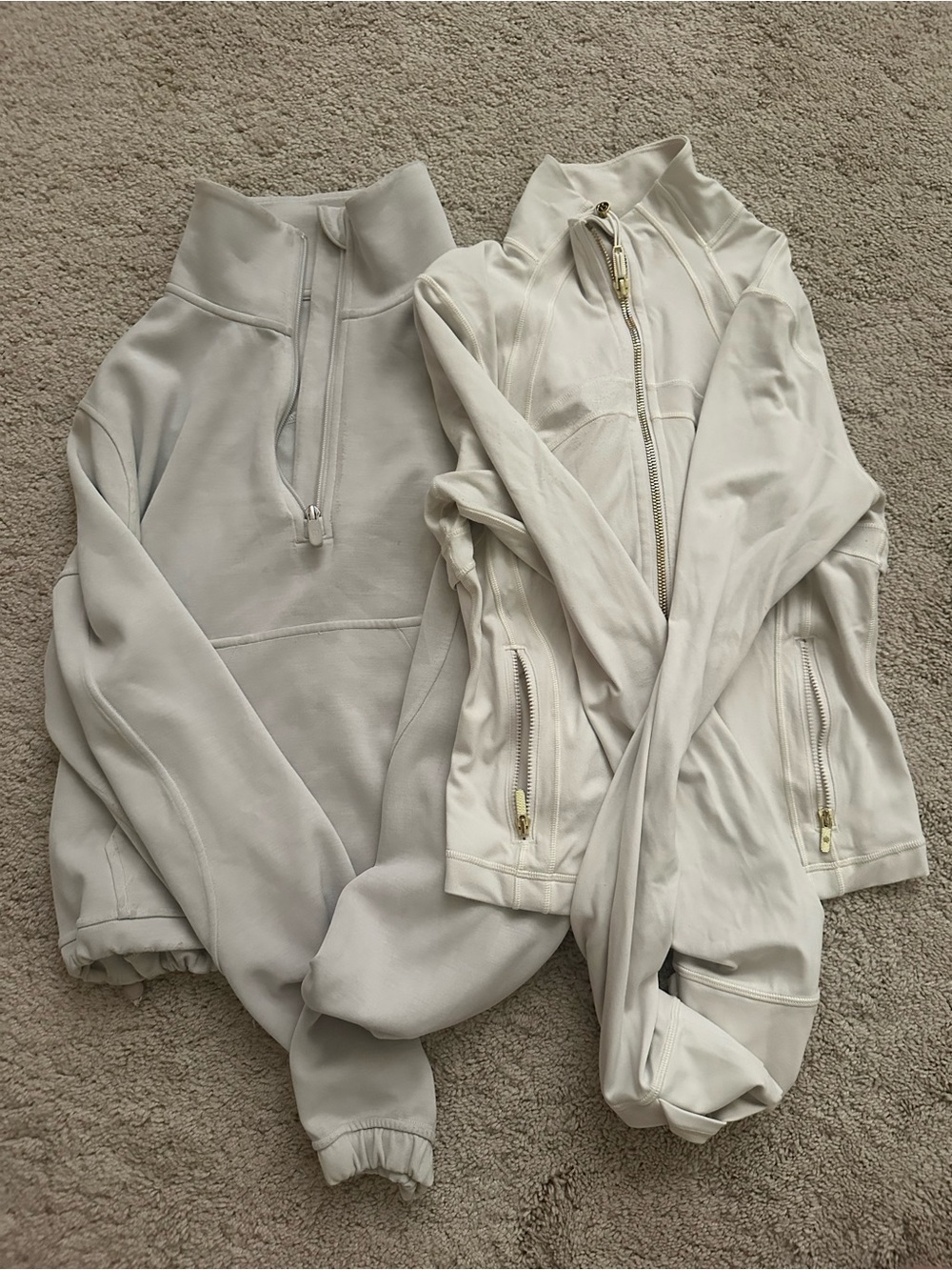 lululemon athletica Cream Zip Jacket & Pullover Set